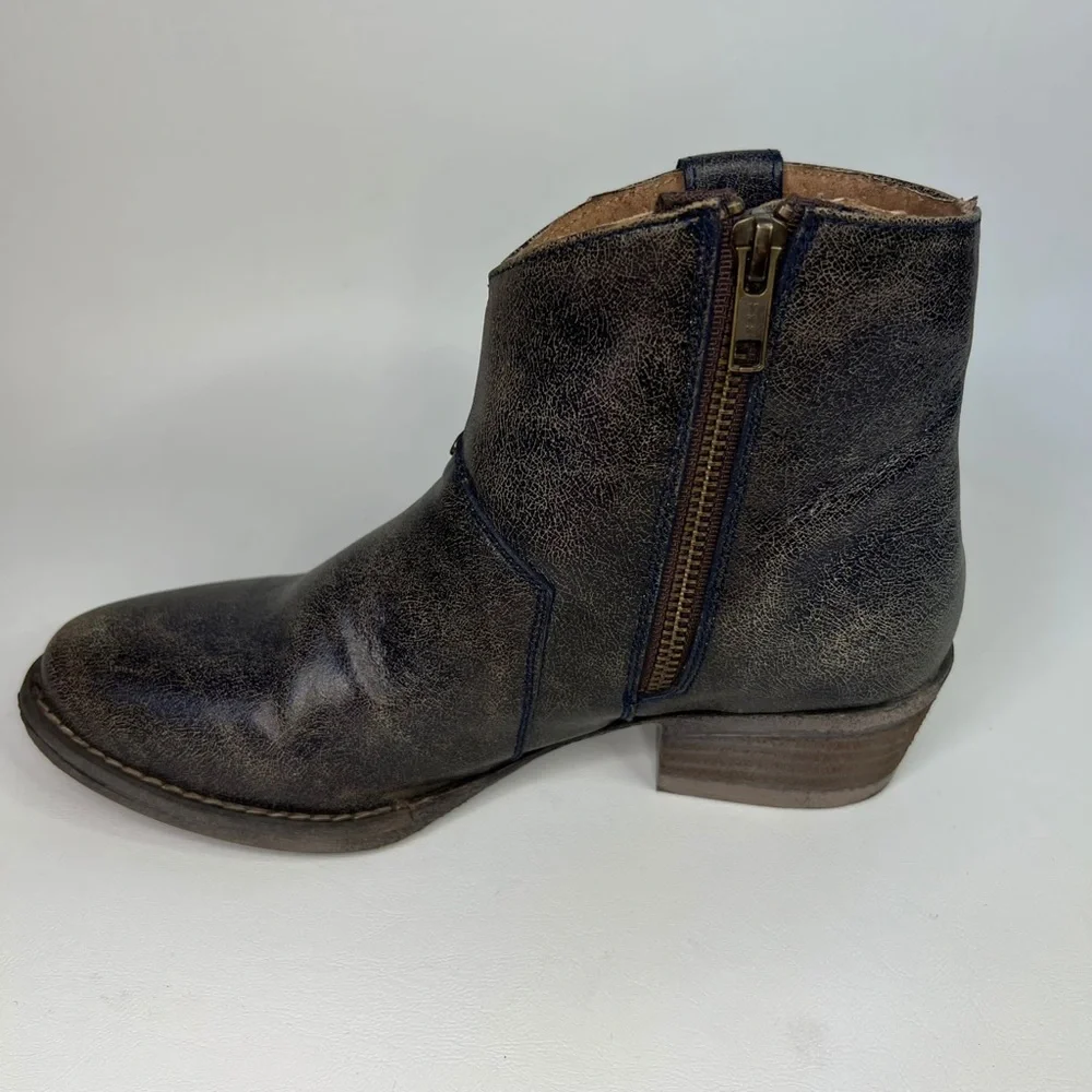 Circle G By Corral Q 5025 LD‎ BLUE STAR INLAY & STUDS ANKLE LEATHER BOOTS Size 7